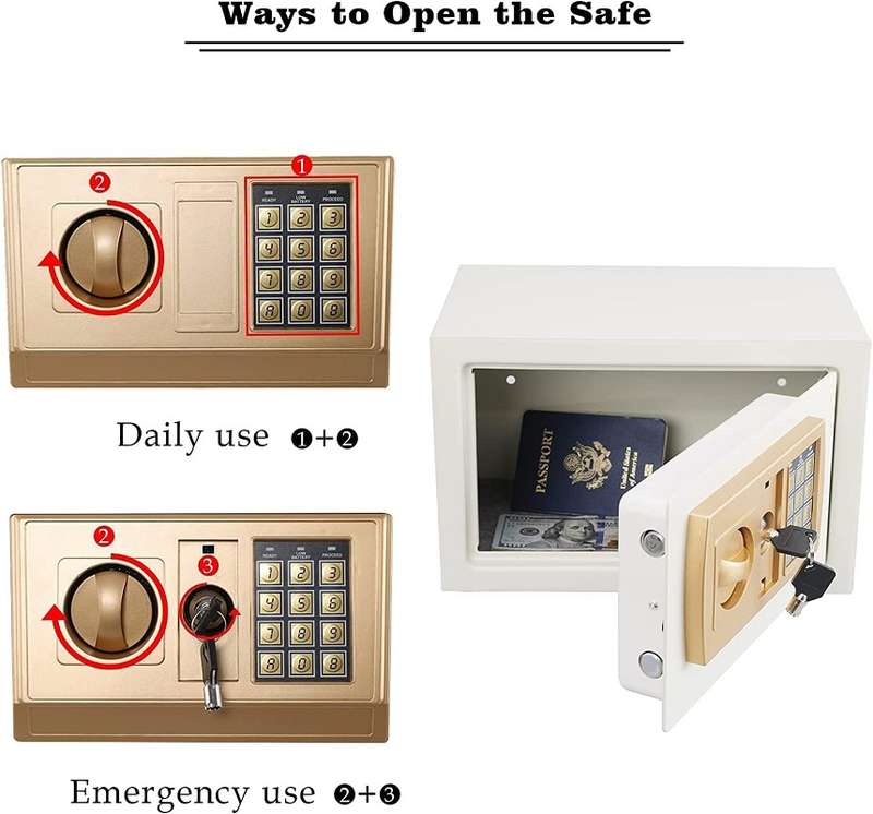 SE-144 Mini Safe with Key &amp; Combination Lock 25E