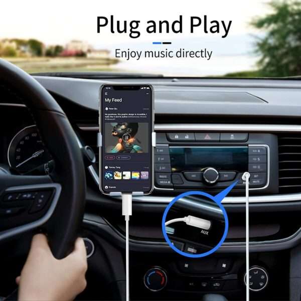 JH-025 Lighting Pin to 3.5mm Male Audio Jack Aux Cable 1M