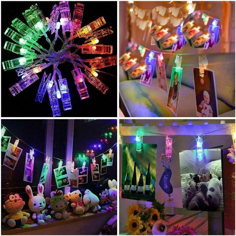 ZYF-38 Photo Clip Fairy String Light RGB With Tail Plug Extension 5M