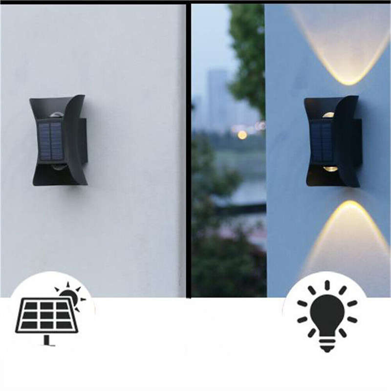 FA-212-2 Solar Powered Upper and Lower Wall Light  White + Warm White Light