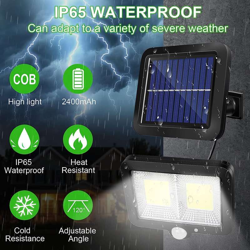 FA-SL-F108 Split Solar Powered Sensor Motion COB Wall Light With Solar Panel