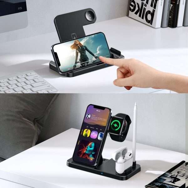 Aerbes AB-S856 Wireless Charging Station For IOS, iwatch, Airpods And Pencil 15W