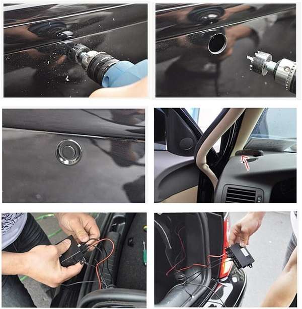 PZ300 Car Reverse Parking Radar 4 Sensor Security System