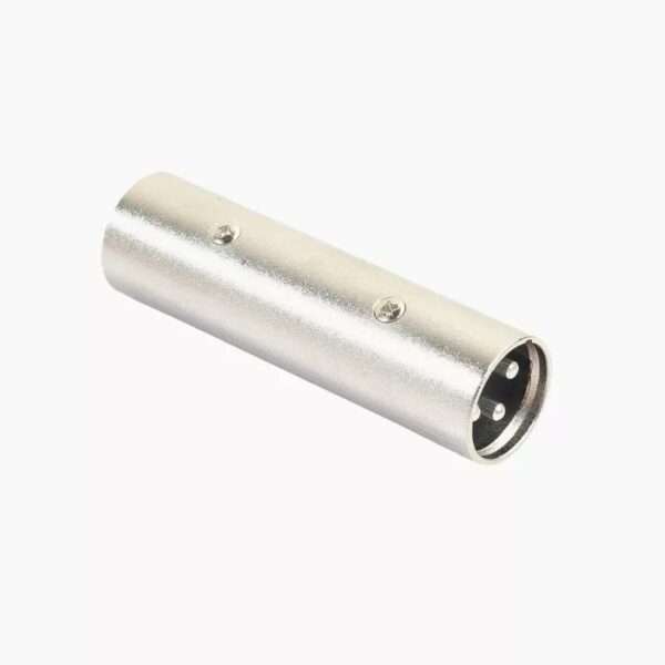 SE-L240 Silver Tone Metal 3Pin Male to Male XLR Audio Connector Adapter Plug