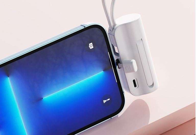 Wolulu AS-50321 Mini 8000Mah Power Bank With Type C And Lightning Pin