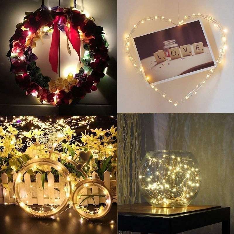ZYF-91 Copper Wire  Battery Operated Fairy Light Warm White 10M