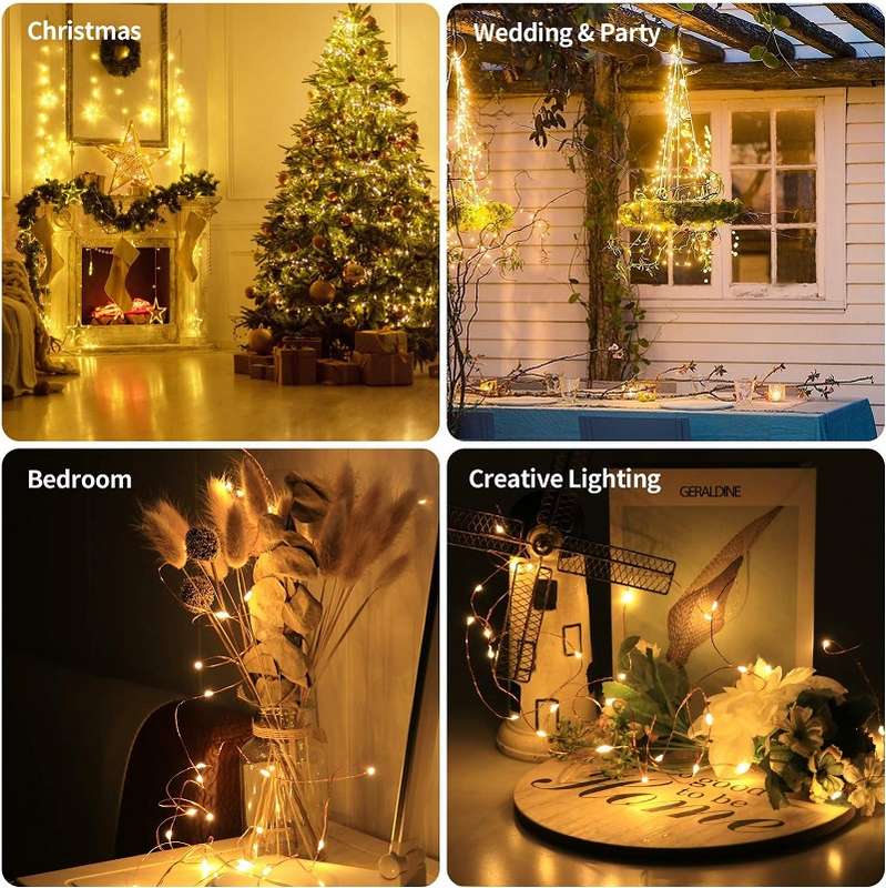 ZYF-91 Copper Wire  Battery Operated Fairy Light Warm White 10M