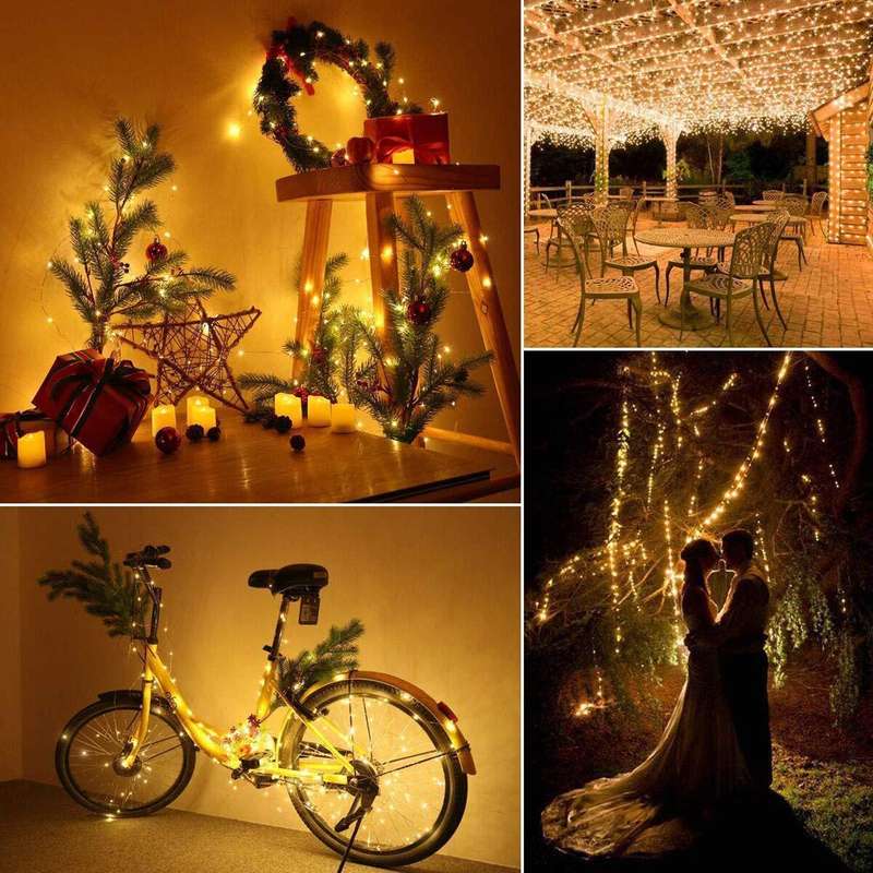 ZYF-D259  Rope PVC Fairy Garden Lights, 8  Modes Solar Tube Copper Wire Waterproof Warm White 10m