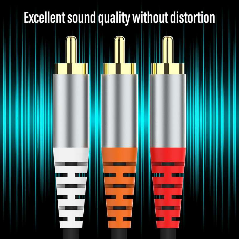 Wolulu AS-51177 Male 3 Lotus Head To Male 3 Lotus Head Cable 1.5m