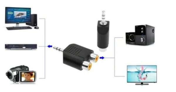RCA AUX 3.5mm Linear Audio Converter Double Lotus Head Plug 3.5mm