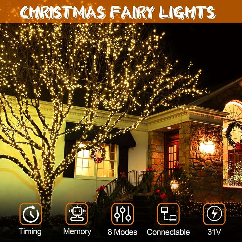 ZYF-D82 10M Warm White LED Inter-Connecting Black Cable Fairy Light