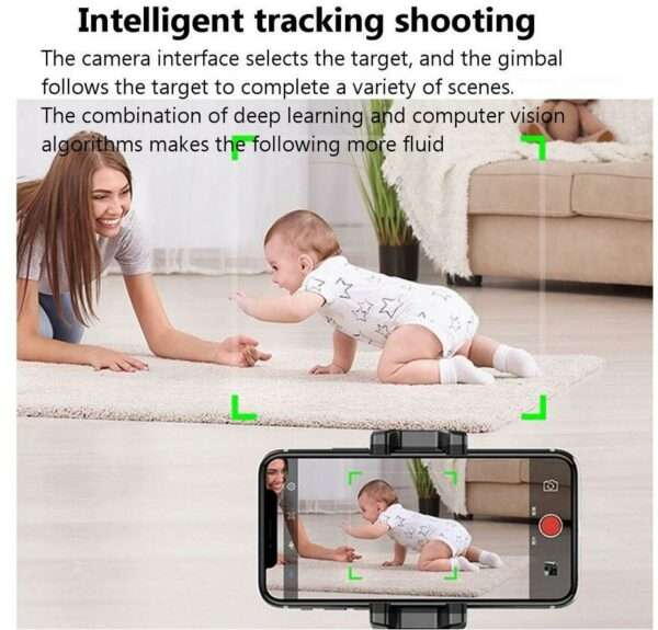Smart Shooting Camera Phone Holder Auto Face Object Tracking Selfie Stick 360 Degree Rotation Pho...