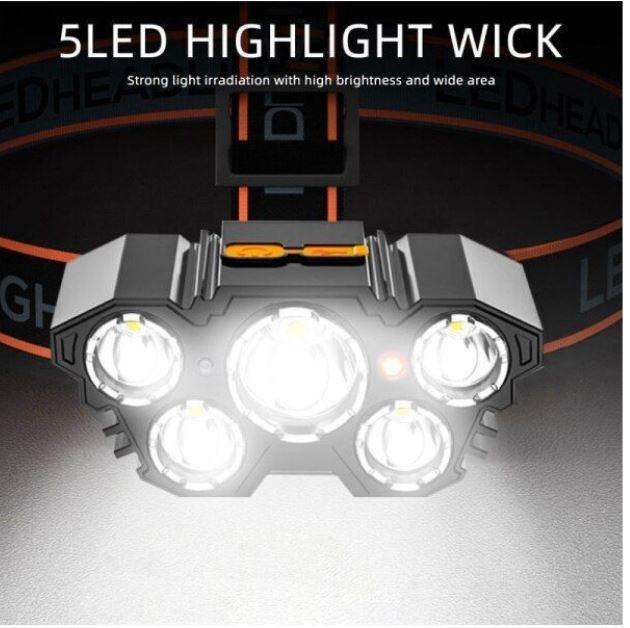 FA-T21 5 LED USB Rechargeable Highlight Head Lamp