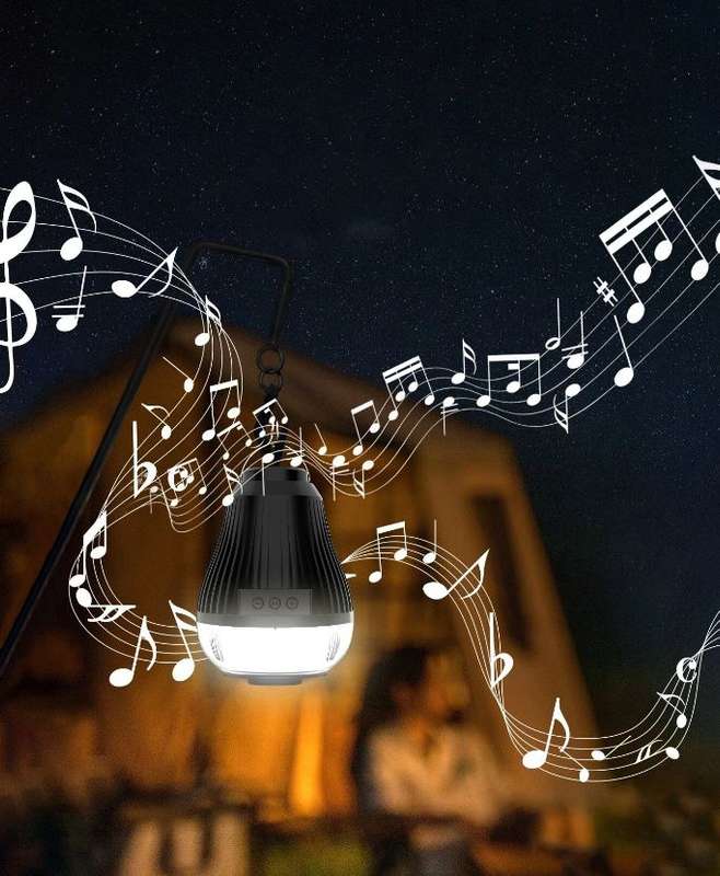 ZQS1317 Camping Hanging Light Bluetooth Speaker 8W 1500mAH