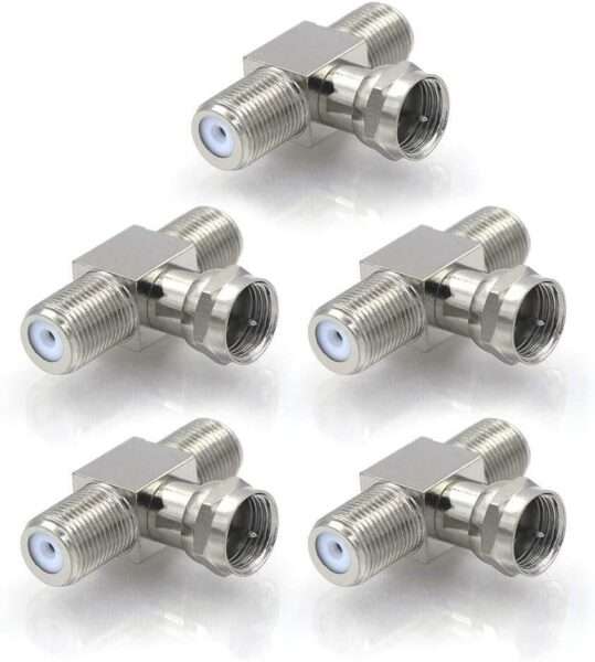 10 Piece Of Type F Male to Dual Female Connector