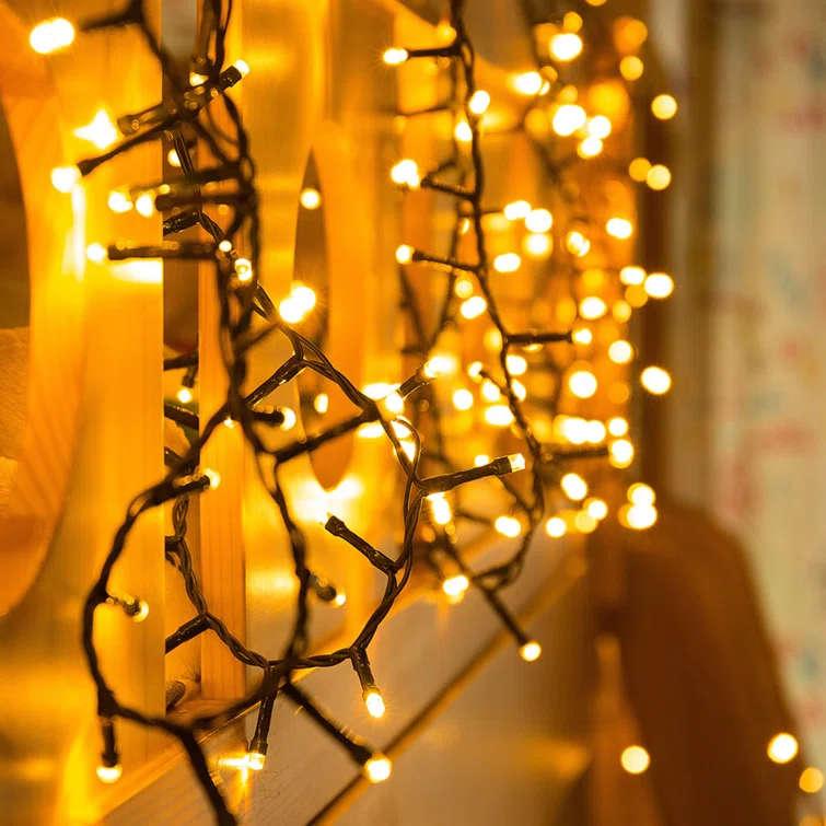 ZYF-D82 10M Warm White LED Inter-Connecting Black Cable Fairy Light