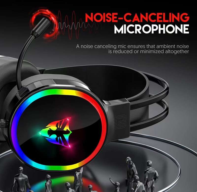 Wolulu AS-51264 USB Wired Desktop Computer Gaming Headset With Microphone
