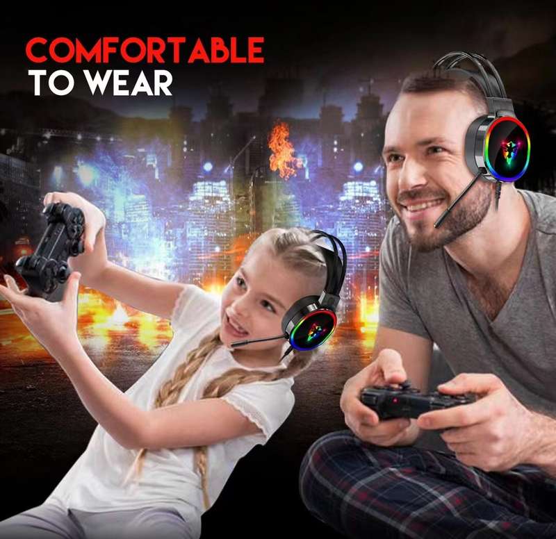 Wolulu AS-51264 USB Wired Desktop Computer Gaming Headset With Microphone