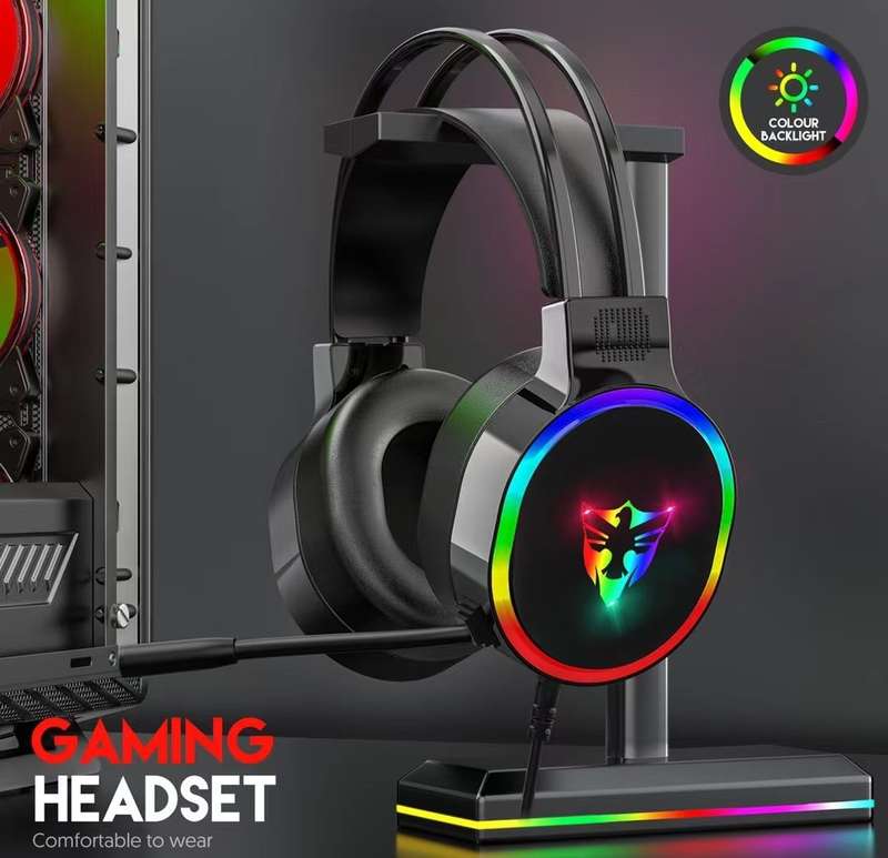 Wolulu AS-51264 USB Wired Desktop Computer Gaming Headset With Microphone