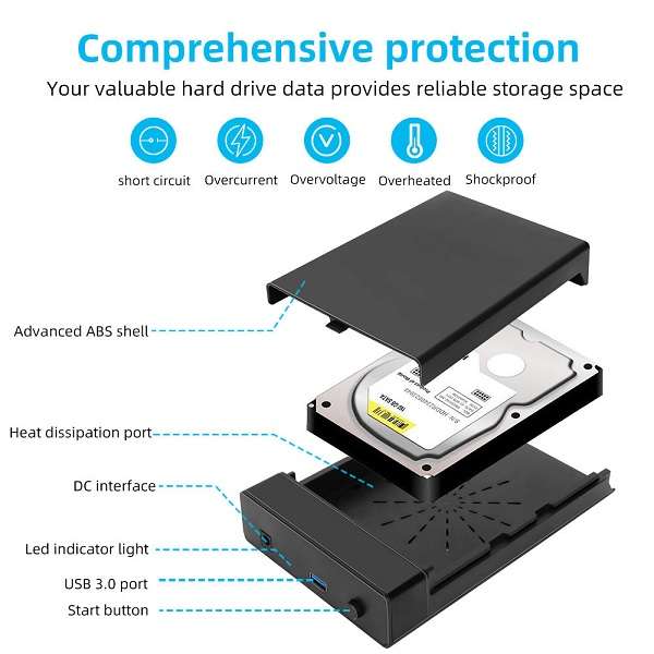 SE-L101 USB 3.0 External Hard Drive Enclosure Case 2.5 To 3.5