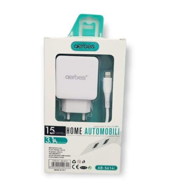 AB-S614i Dual Charger 15W With Lighting Cable