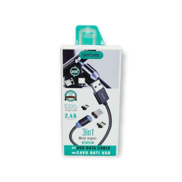 Aerbes AB-S678 USB Magnetic Cable 3 in 1