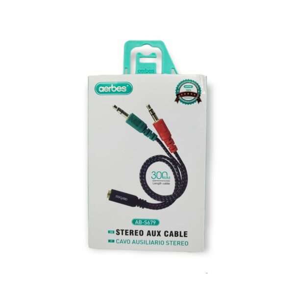 Aerbes AB-S679 Male To 2 Female 3.5mm Splitter Cable