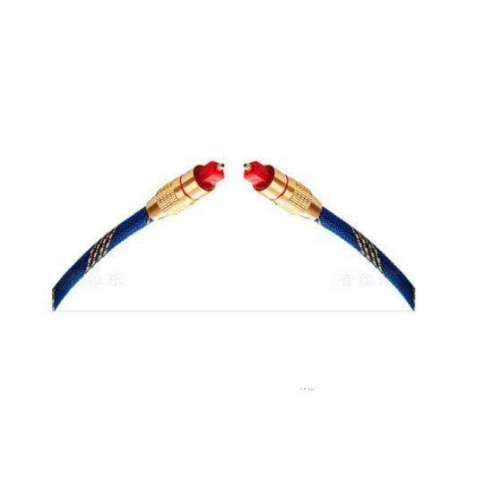 XF0091 OD6.0 Blue Mesh Gold Plated Fiber Toslink Optical Audio Cable 30M