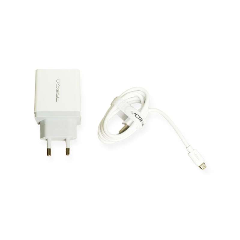 Treqa CS-203-V8 Smart Charger Kit With V8 Cable 2.4A Output