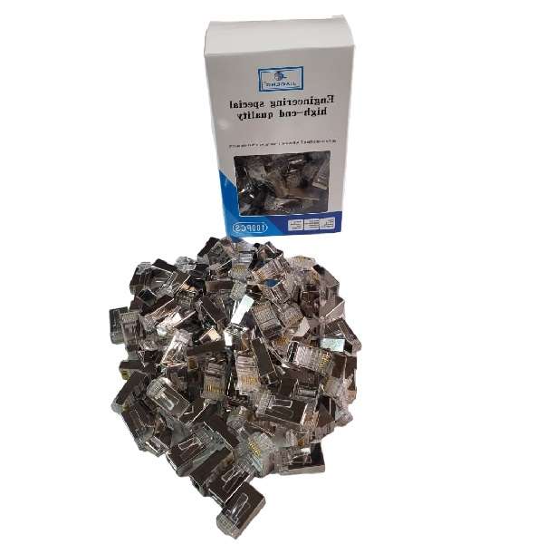 XF0568 RJ45 Type 6 Copper Case CAT6 Network Cable Connector Crystal Head Shielded 100pc