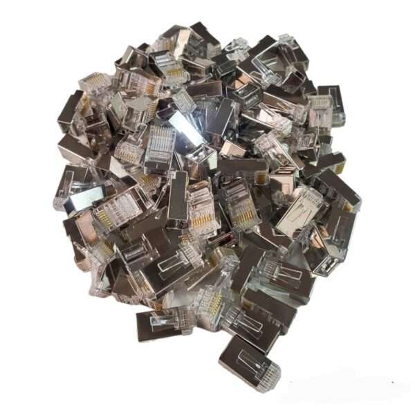XF0568 RJ45 Type 6 Copper Case CAT6 Network Cable Connector Crystal Head Shielded 100pc