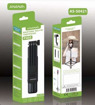 Ananas AS-50421 Selfie Stick With LED 3 Colour White Light