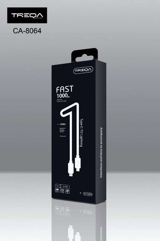 Treqa CA-8064 Type C to Lightning Pin 1M Cable