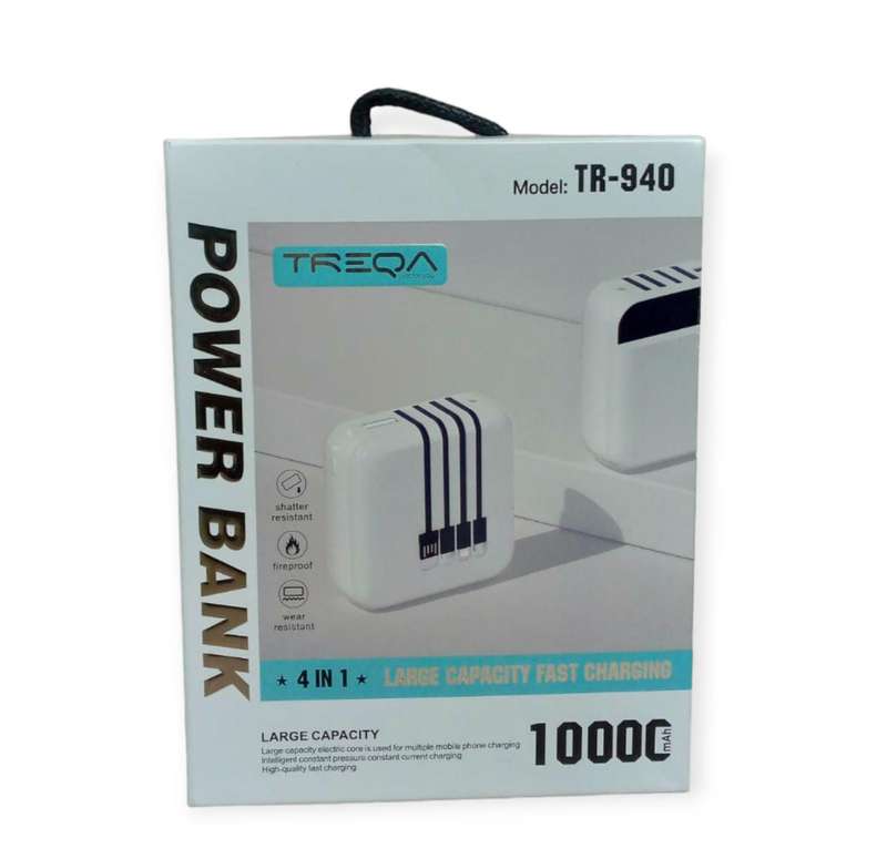 Treqa TR-940 Power Bank 10000Mah With LED Flashlight