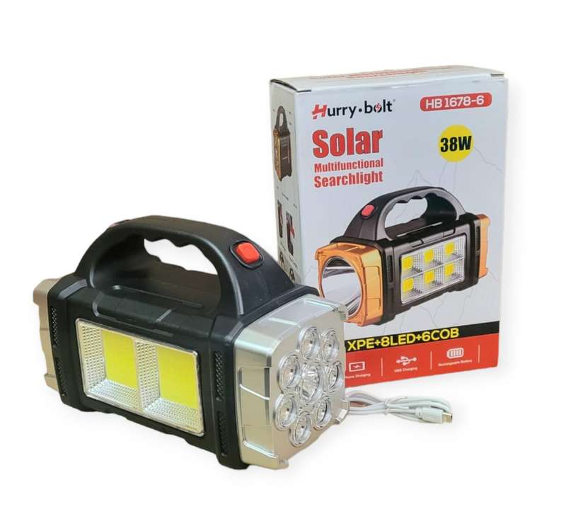 FA-HB1678-2 Rechargeable Multifunctional Solar Powered Searchlight XPE+8LED+2COB