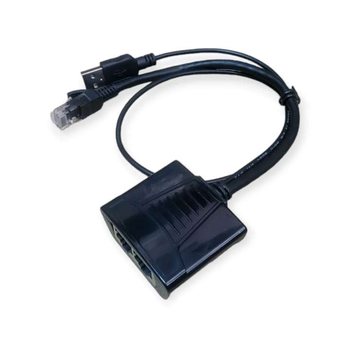 SE-RJ45 USB To 2 RJ45 Female and 1 RJ45 Male Network Splitter