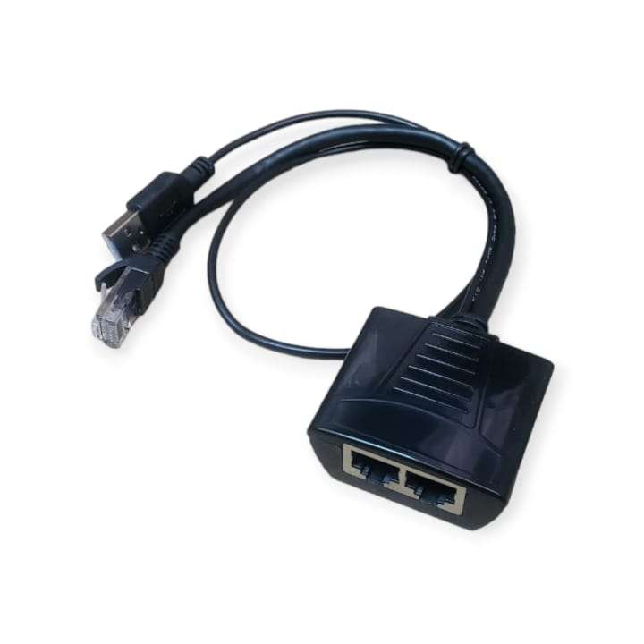SE-RJ45 USB To 2 RJ45 Female and 1 RJ45 Male Network Splitter