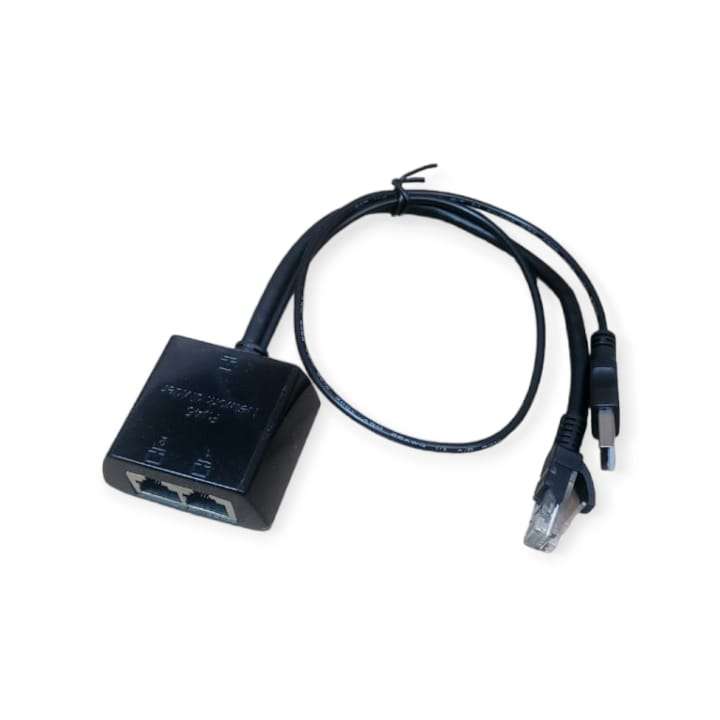 SE-RJ45 USB To 2 RJ45 Female and 1 RJ45 Male Network Splitter