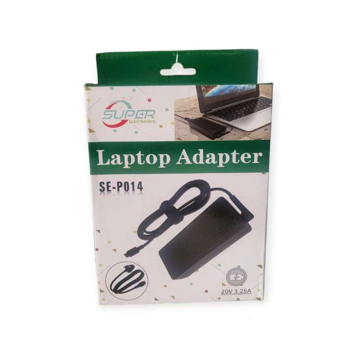 Super Electronics SE-P014 USB-C AC Replacement Charger For Lenovo - 65W 20V 3.25A
