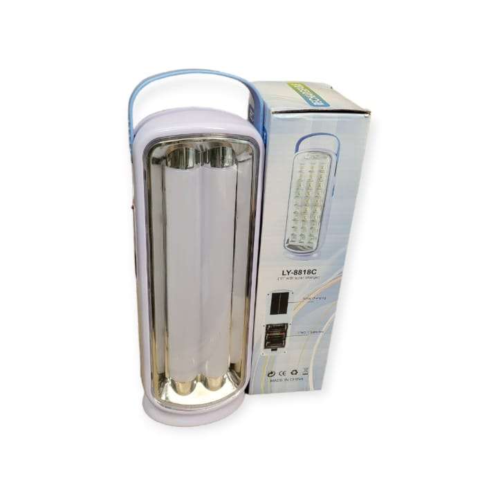 FA-8818BT Solar Powered Rechargeable 2 Bulb Emergency Light With Built-In Battery