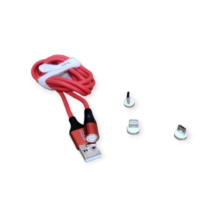 Treqa  CA-846 Magnetic Cable Type C, V8 And IOS Connector  5.1A