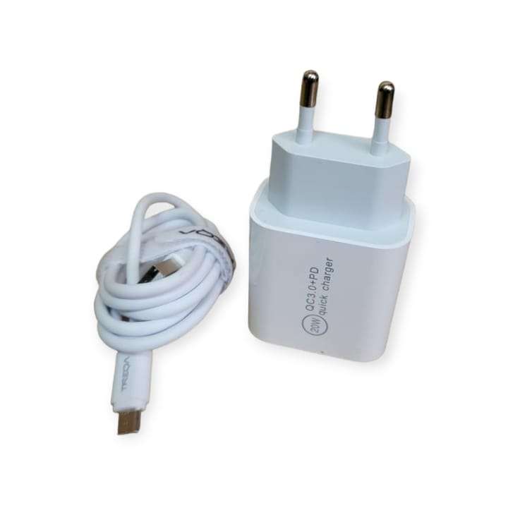 Treqa CH-633-V8  PD20W+QC3.0 Dual Charger With Micro USB Cable