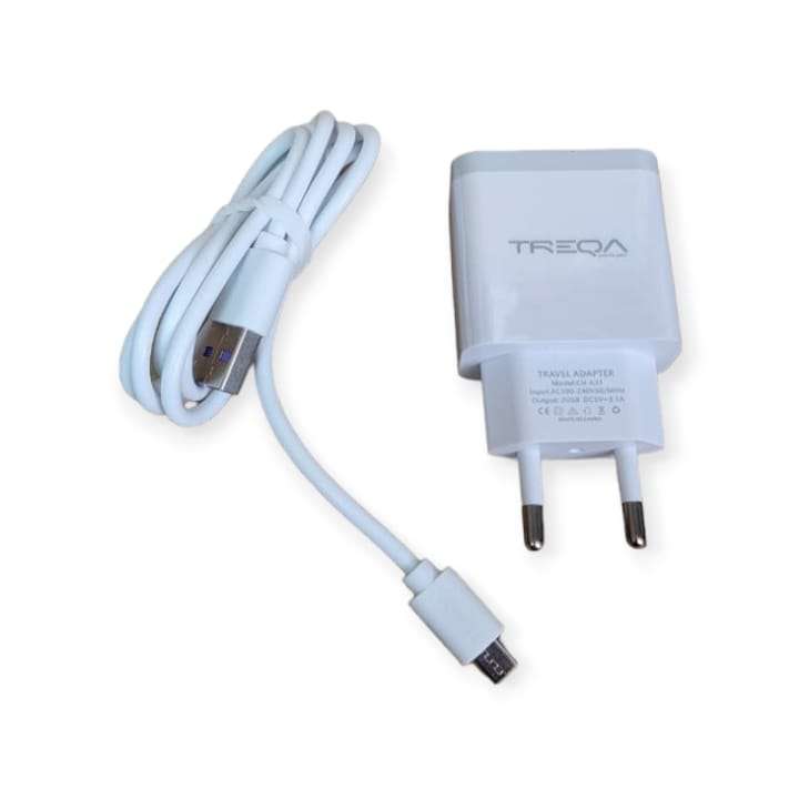 Treqa CH631 Dual USB Port Charger With Micro USB Cable