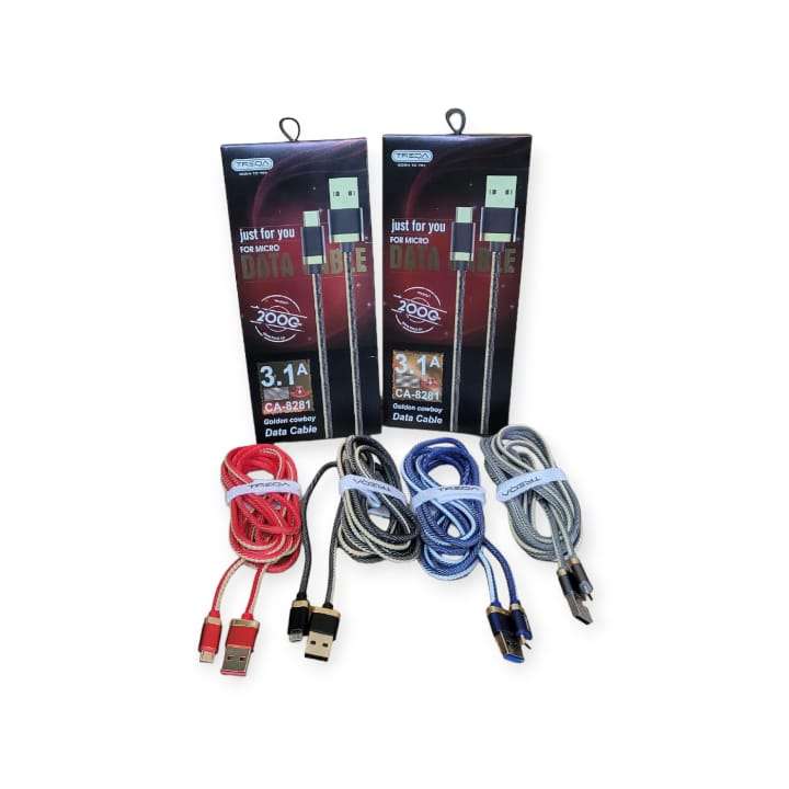 Treqa CA-8281 Golden Cowboy V8 USB Cable 3.1A 2M