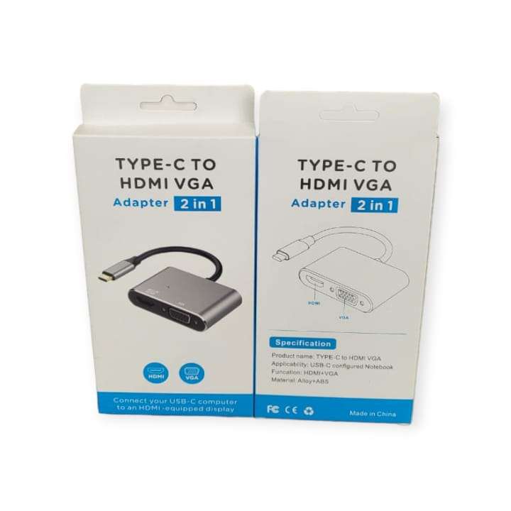 Type C Male To HDMI And VGA Female Adapter Cable
