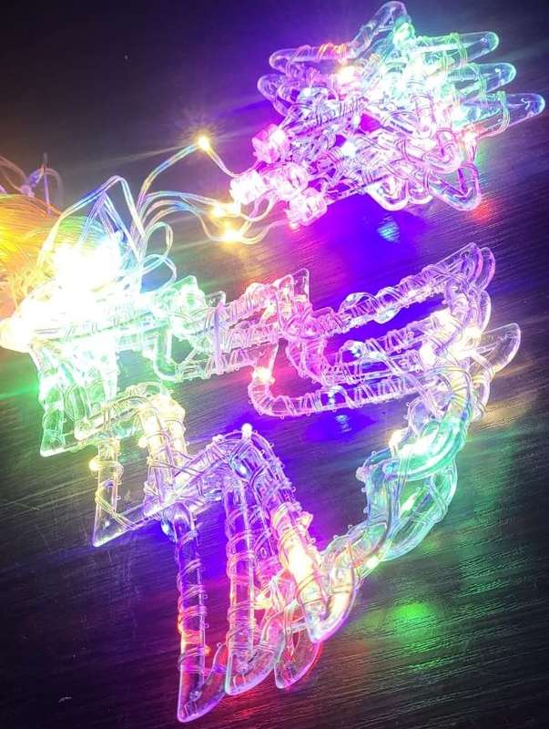 ZYF-29 Star And Christmas Tree LED Fairy Curtain Light RGB 3M With Tail Plug Extension 8 Modes