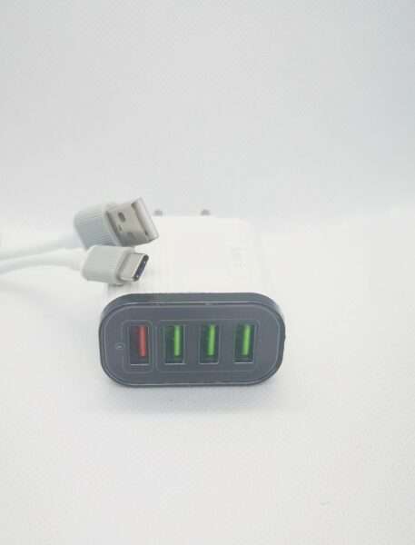 V8 Super E 7A 4 Port USB Charger With Micro USB Cable