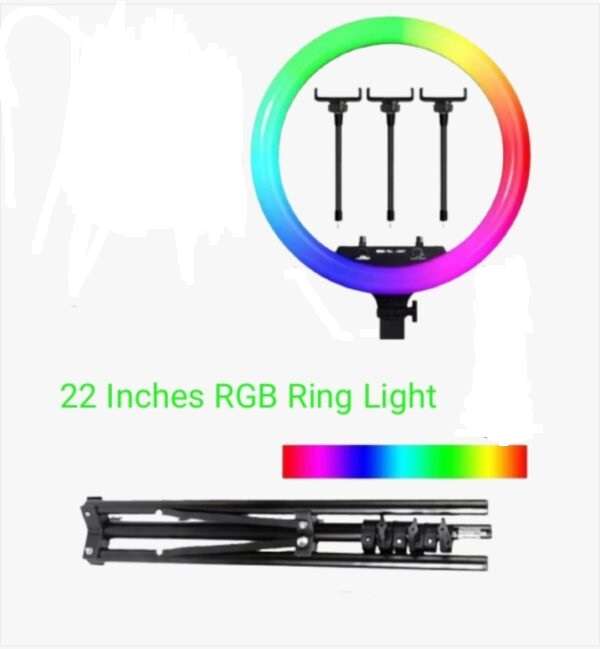 LJJ-22 RGB,White ,Cold &amp; Warm White Ring Light for Social Media With Tripod Stand 56cm 22 inch