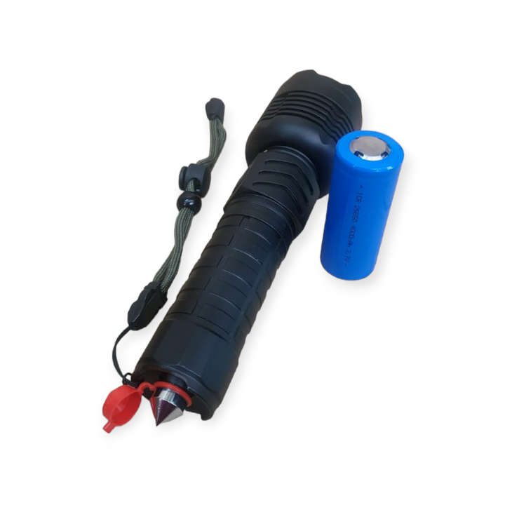 Aerbes AB-SD07 Rechargeable Telescopic Flashlight With Hammer And USB Port  30W