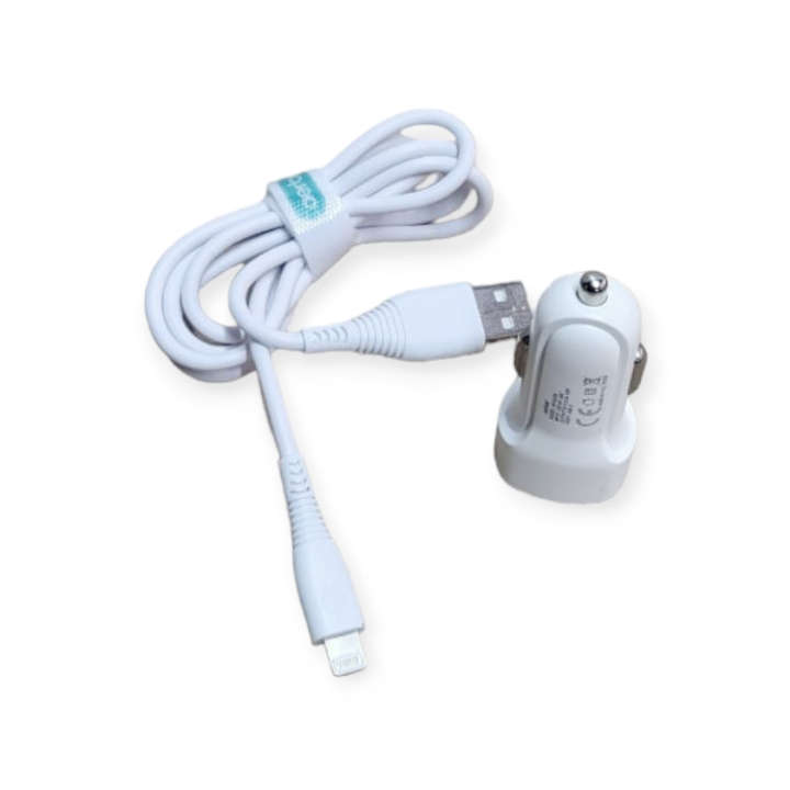 Aerbes AB-Q538i Dual USB Car Charger With iPhone Cable